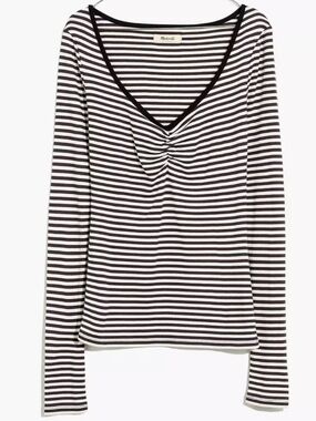 Madewell Striped Long Sleeved Sweeheart Tee Womens XS